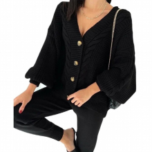 Muyogrt Knitted Tracksuit Women V Neck Cardigan Sweater And Elastic Pants Womens 2 Piece Set Knitting Suit Autumn Winter
