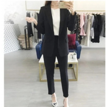 Women Single botton Work Blazer Suits OL Pants Suit Notched Blazers Jackets With Trouser Two Pieces Set Red Pink GREEN
