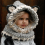(grey) Fox Hat Warm Knitted Hat Autumn and Winter Scarf 1