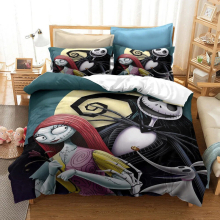 (1, Double) Nightmare on Christmas Eve Bedding Set Valentine's Day 3 Piece Pillowcase Comforter Set