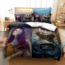 (11, Single) Nightmare on Christmas Eve Bedding Set Valentine's Day 3 Piece Pillowcase Comforter Set
