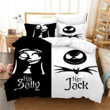 (16, Single) Nightmare on Christmas Eve Bedding Set Valentine's Day 3 Piece Pillowcase Comforter Set
