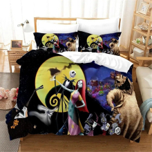 (12, King) Nightmare on Christmas Eve Bedding Set Valentine's Day 3 Piece Pillowcase Comforter Set