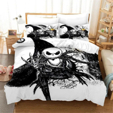 (14, Super King) Nightmare on Christmas Eve Bedding Set Valentine's Day 3 Piece Pillowcase Comforter Set