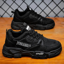 (Black-44) Men Shose Action Leather Sneakers Shoes Outdoor Casual Shoes Man Leisure Footwear Male Walking Shoes zapatillas Hombre