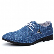 (Blue Beige-7.5) Canvas Men Loafers Shoes Dress Shoes Wedding Canvas Casual Flats Male Formal Footwear Mixcolor Loafers Chaussures Hommes