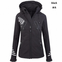 Womens Waterproof Jacket Outdoor Mountaineering Zipper Jacket Sports Softshell Jackets