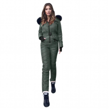 #Fashion One Piece Ski Jumpsuit Casual Thick Winter Warm Women Snowboard Skisuit Outdoor Sports Skiing Pant Set Zipper Ski Suit