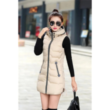 Autumn Winter Vest Women Waistcoat Female Sleeveless Jacket Hood Warm Long Vest Jacket Feminino 5XL Outwear W1227
