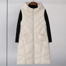 High Women Winter Long Vest Cotton Padded Warm Outerwear Female Ladies Waistcoat Sleeveless Jacket