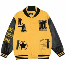 American Letter Flocking Embroidery High Jackets Coats Women's Y2K Street Hip-Hop Baseball Uniform Couple Casual Jackets