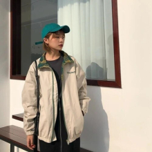 Vintage 90s Womens Windbreaker Reversible Plaid Zip Jacket Coat Duster Souvenir Sukajan Anorak Female