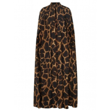 Female Cardigan Coat O Neck Cloak Sleeve Print Leopard Maxi Cloaks For Women Autumn Vintage