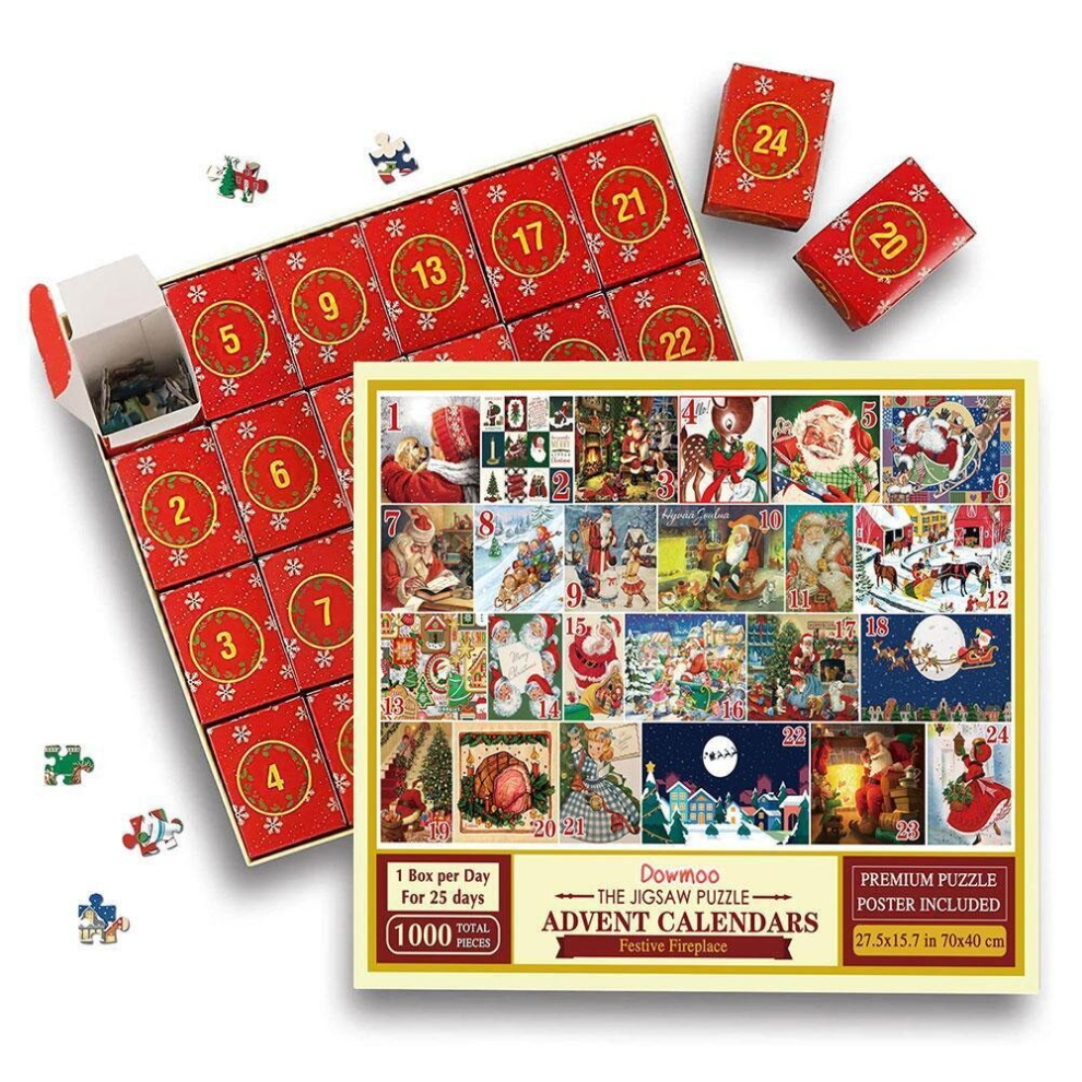 (G) Advent Calendar 2023 Christmas 1008 Pieces Jigsaw Puzzle Santa Claus Prepares