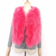 Sleeveless Short Turkey Feather Natural Vest encryption 100% natural ostrich feathers Gilet Female Coat