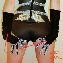 Sparkly Crystals beads sexy bodysuit flash Crystals Leotard Elasticity jumpsuit Leading dance Bar stage costumes jazz DJ show