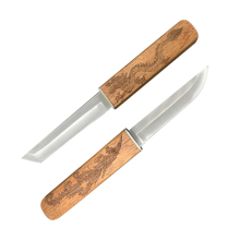 2 In 1  Dragon And Phoenixs Double Blades Knife Set Outdoor Camping Portable Fruit Knife