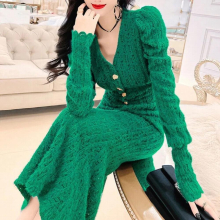Womens Two Piece Suit Skirt Short Top Skirt Temperament Puff Sleeve Top High Waist Pack Hip Skirt