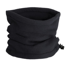 (Black) Unisex Winter Outdoor Solid Color Soft Thick Fleece Neck Warmer Gaiter Cover Hat