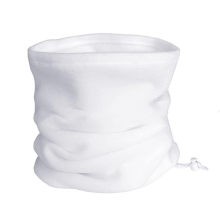 (White) Unisex Winter Outdoor Solid Color Soft Thick Fleece Neck Warmer Gaiter Cover Hat