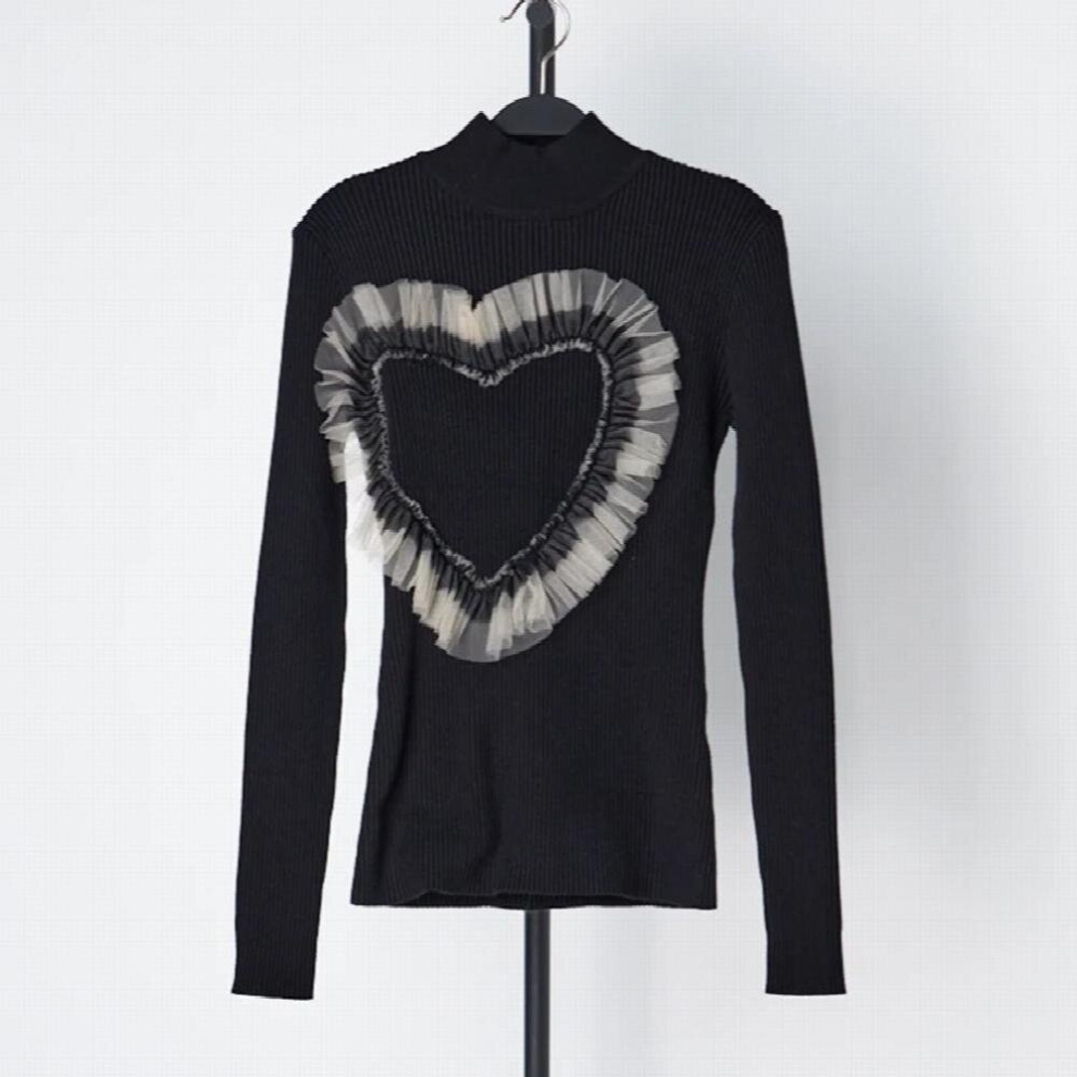 Patchwork Mesh Womens Sweater Turtleneck Long Sleeve Slim Colorblock Sweaters Female-image-OPC-PCQNYKW-NEW