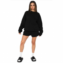 Casaul Women Tracksuit Two Piece Set Shirt + Short Pants Solid Sportsuit Matching Set Clothes For Women Outfit