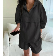 Summer Autumn Tracksuit Womens Suit 2 Pieces Set Hooded Long Sleeve Hoodies And Shorts Female Sets Casual Suits
