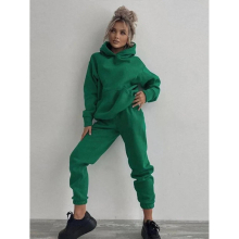 Women 100 Cotton Hooded Fleece 2 Piece Set Tracksuits Female Soft Hoodies Trousers Sets Autumn Winter Sports Streeawear Suit