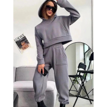Women Hoodies Sweatshirt Sports 2 Piece Set Casual Solid Lady Long Sleeve Sportswear Suit Autumn Sports Pants Outfits