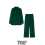 TRAF Women 2 Pieces Sets Pocket Blazer Office Single Button Jacket + Drape Long Pant Commute Causal Sets 3