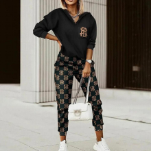 Women Zipper Front Hooded Top & Pants Set Two Pcs Suit Spring Autumn Casual Plaid Print Pencil Pant Tracksuits