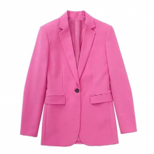 Single Button Rose Red Office Pants Set Streetwear Green Women Outfits 2 Pcs Blazer Pants Suits Spring