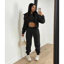 Winter Three Piece Sets Women Tracksuit Oversized Suit Autumn Trouser Set Female Sweatshirt Solid Sports Hoodie Sportswear