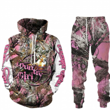 Deer 3D Full Printed Harajuku Hoodies Pants Tracksuit 2pc Women Casual Pullover Sweatshirts Set Womens Clothing Suits