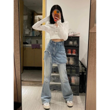BEENLE Jeans Spring Summer Clothing Straight-leg Women Jeans High Waist Street Style Wide-leg Loose Trousers Blouses Pants