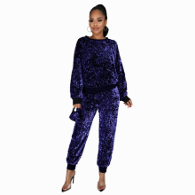Streetwear Sequin Sweatsuit Womens Set Sweatshirt Jogger Pants Suit Active Tracksuit Two Piece Set Fitness Outfit S-5XL
