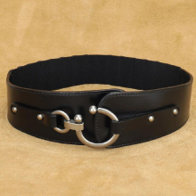 Leather Vintage Elastic Wide Belt For Women Dress Waist Belt Ladies Coat Waistband