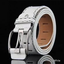 3.5*105cm Men Women Vintage Metal Buckle PU Leather Waist Belt Business Jeans Pants Waistband White/Black/Brown