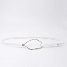 womens thin belt geometric hardware decoration dress waist single circle sheepskin belt