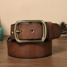 High leather belt belts men Strap male Jeans for man cowboy copper buckle belt men