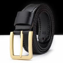 Copper Buckle Pin Belts Men Belts Male Hand-made Waist Strap Belt 100% Leather Famous