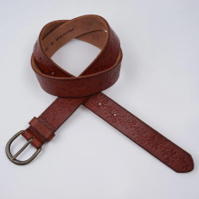 Flowers Casual Retro Female Leather Cowskin Belt
