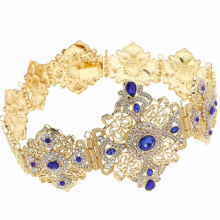 Neovisson Algeria 18K Delicate Belt Crystal Waist Belt Chain For Aristocratic Women Arab Bride Wedding Jewelry