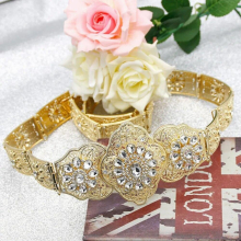 Neovisson Luxuriant Style Women Belt Algeria Morocco Bride Wedding Dress Waist Belt Chain 18K Wedding Jewelry Gift