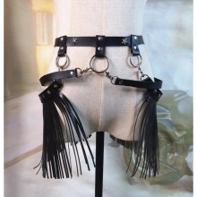 Tassel PU Leather Harness Waist Belts Sexy Women Punk Body Bondage Skirt Belt Party Clothes