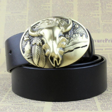 for men Sheepshead Smooth Copper buckle vintage Handcrafted mens belts ceinture homme 3.8CM Top Cow leather belts