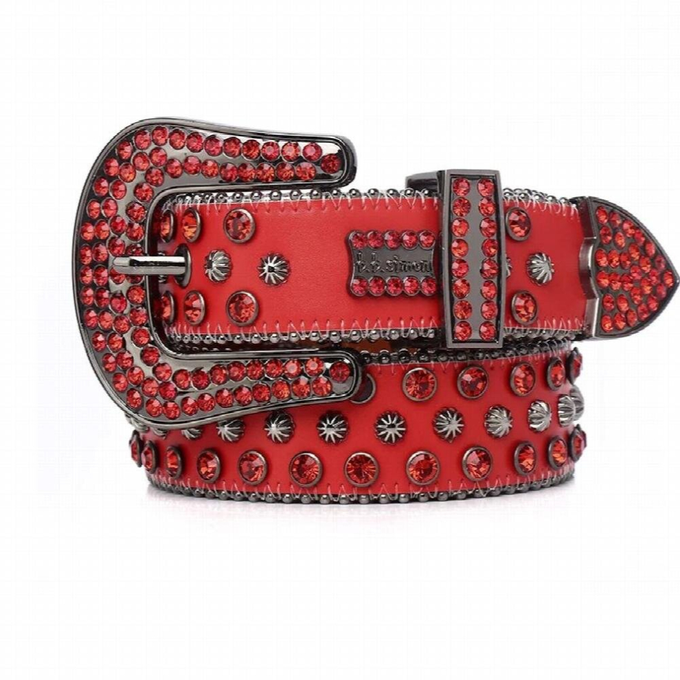 Top Goth Rhinestones Leather Belt Western Cowgirl Cowboy Punk Diamond Studded Strap Crystal Belts For Jeans Pants-image-OPC-PCQP8N6-NEW