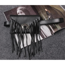 European exaggerated streets of wild tassel women metal chain belt buckle belt