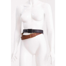 Women Tan Rectangle Buckled Dual Belt Women S Belt Special Production Women S Belt