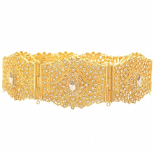 Full Crystal Morocco Caftan Alloy Belt Arabic Belly Chain Women Bride Wedding Jewelry Belt Gift